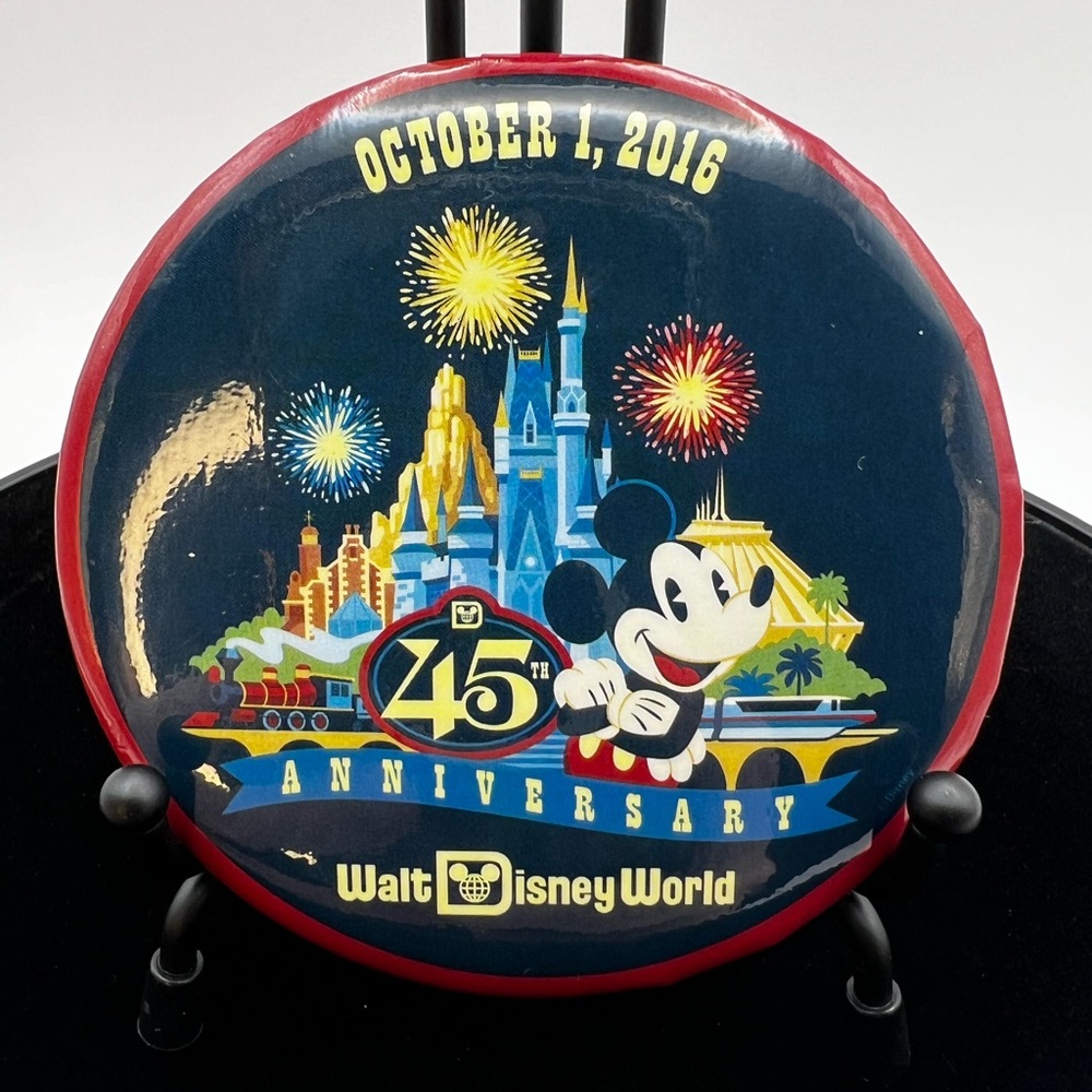 Disney World Magic Kingdom 45th Anniversary October 1 2016 Castle Button